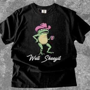 Comfort Colors® Well Sheeyit Western Frog T-Shirt | Funny Cowboy Meme Tee